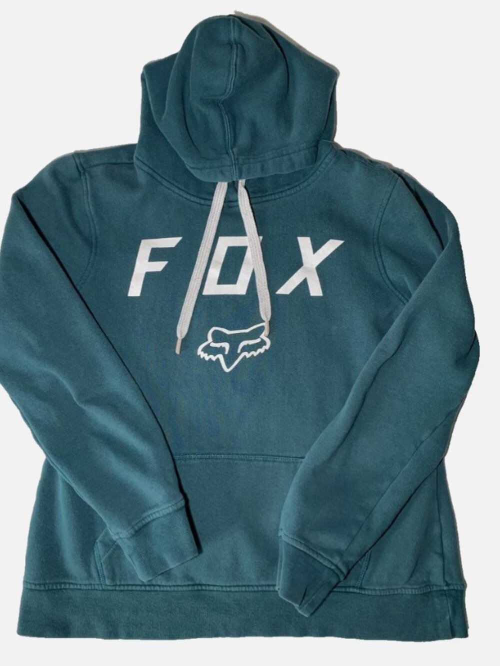 Fox Racing Teal Green Pullover Hoodie Sweatshirt Womens Medium Motocross